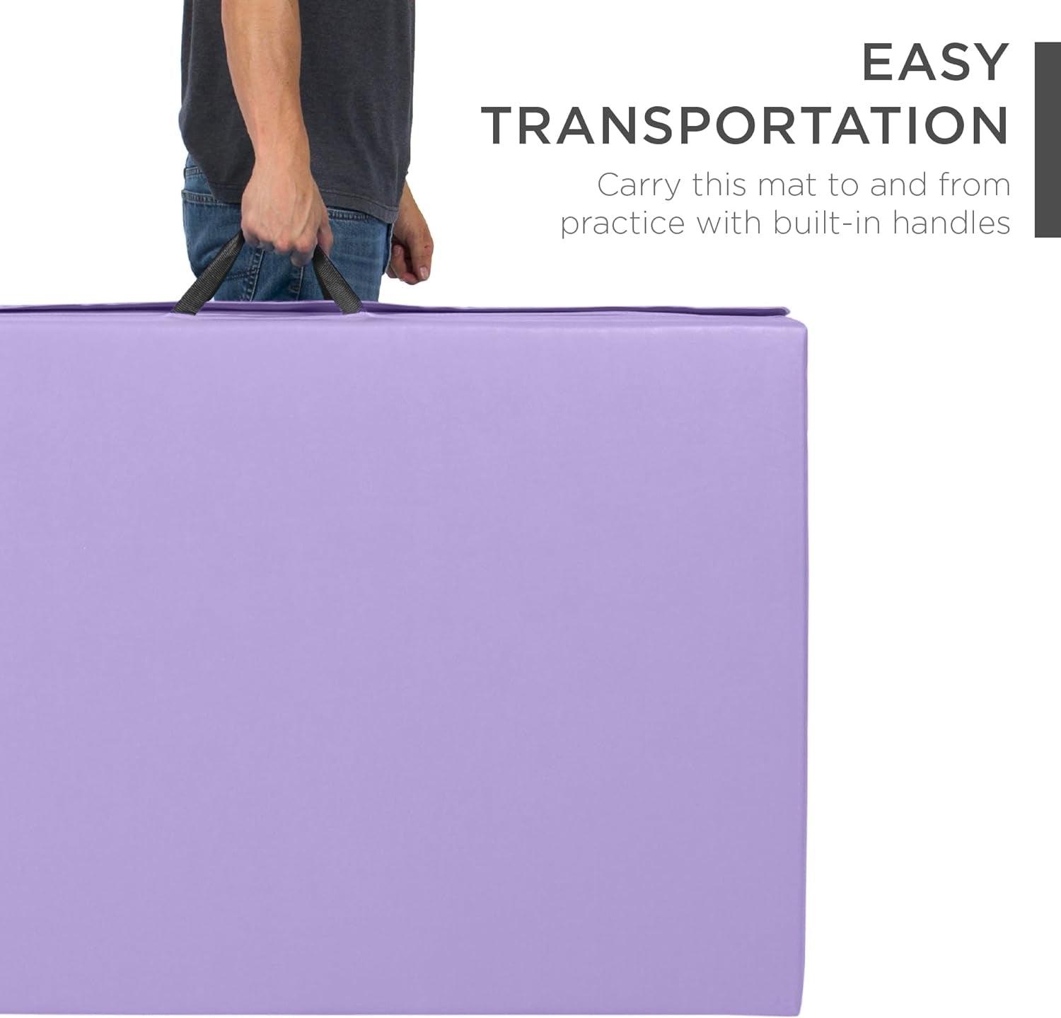 10Ftx4Ftx2In Folding Gym Mat 4-Panel Exercise Gymnastics Aerobics Workout Fitness Floor Mats W/Carrying Handles