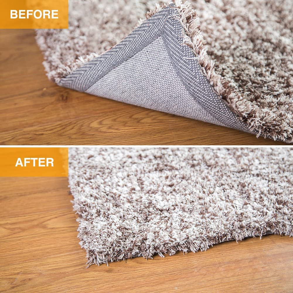 Rug Pads Grippers, 8 PCS Non Slip Washable Grippers, “Vacuum TECH” - New Materials to anti Curling Rug Pad : Keep Your Rug in Place & Make Corner Flat and Easily Peel Off
