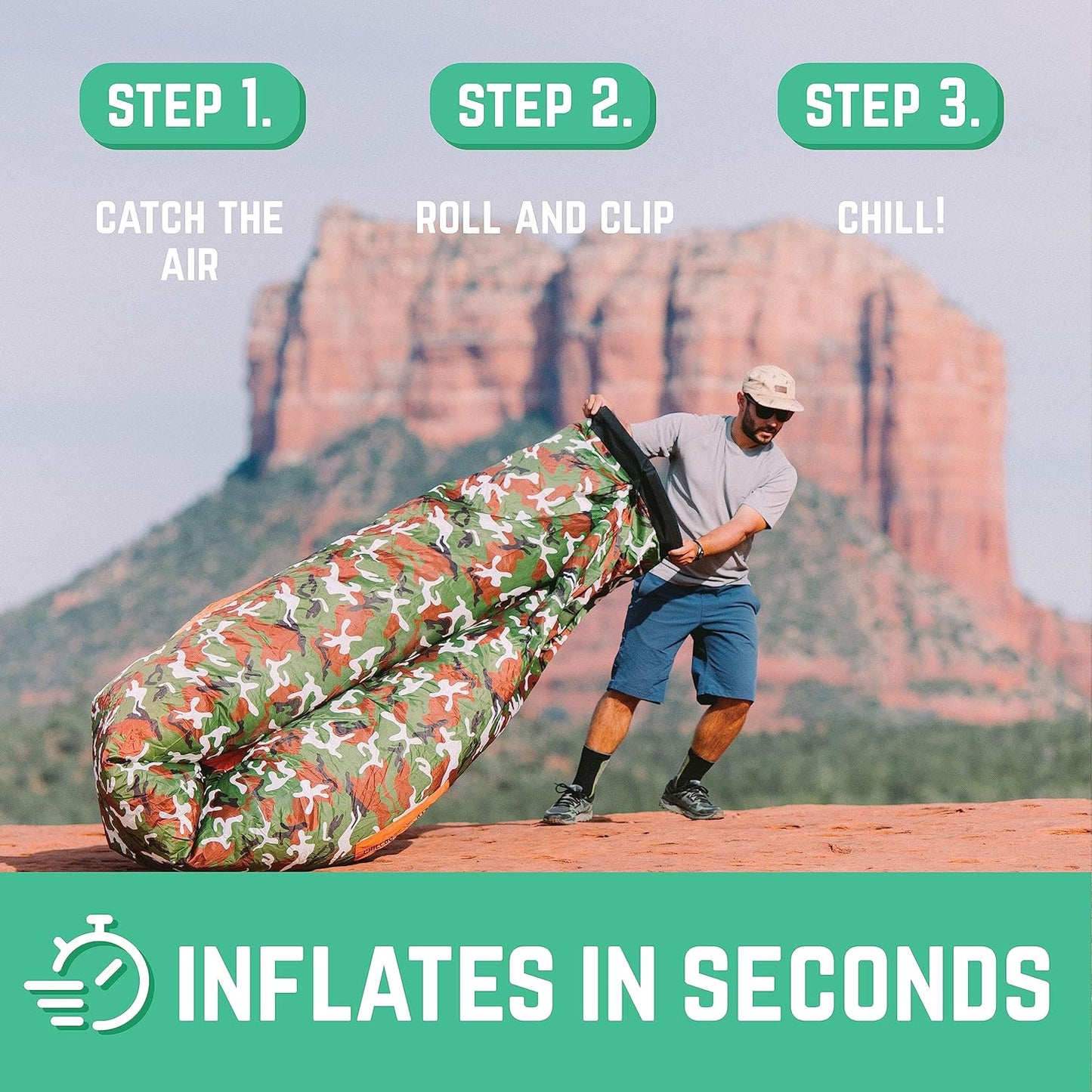 Shwaggins Inflatable Couch – Cool Inflatable Lounger Easy Setup Is Perfect for Beach Gear, Camping Fun and Festival Accessories.