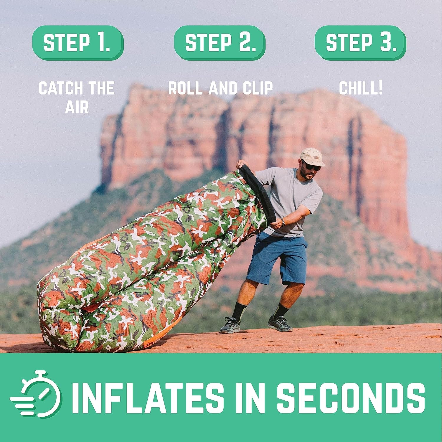 Shwaggins Inflatable Couch – Cool Inflatable Lounger Easy Setup Is Perfect for Beach Gear, Camping Fun and Festival Accessories.