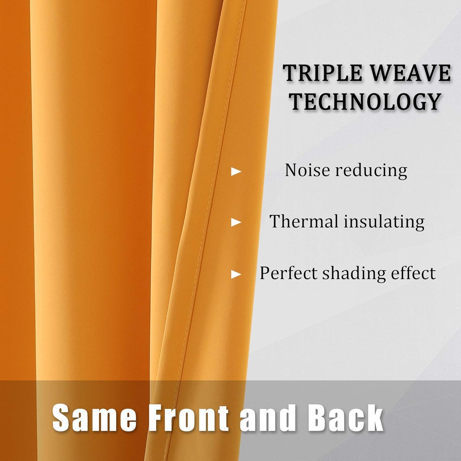 Marigold Orange Blackout Curtains for Living Room Darkening Window Curtain Set with Grommets Thermal Insulated Curtain Panels Bedroom,52 X 54 Inch,2 Piece