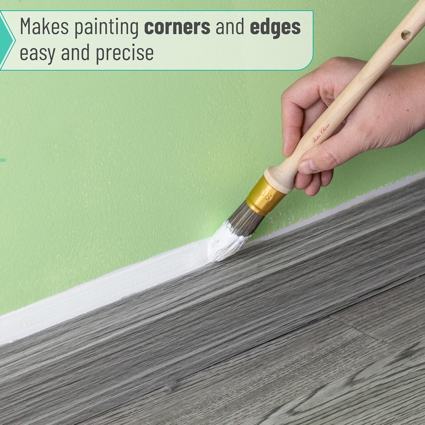 Bates- Trim Brush, 0.75-Inch, Wood Handle Trim Paint Brush, Small Paint Brush, Trim Brushes for Painting, Small Brushes for Painting, Paint Brush for Trim, Paint Brushes for Walls