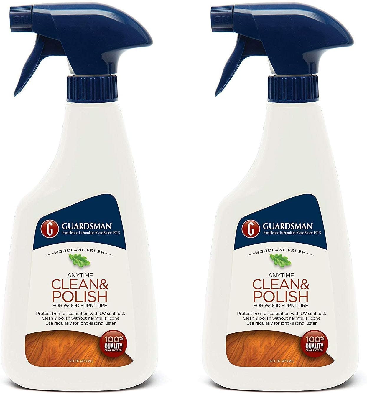 Clean & Polish for Wood Furniture - Woodland Fresh - 16 Oz Spray - Silicone Free, UV Protection - 461100 Pack of 2