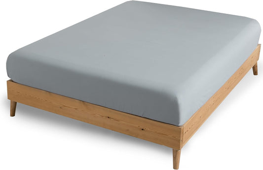 Twin Fitted Sheet Only, Gray Microfiber Bed Sheets - Deep Pocket - Ultra Soft - Easy Care (Gray, Twin)