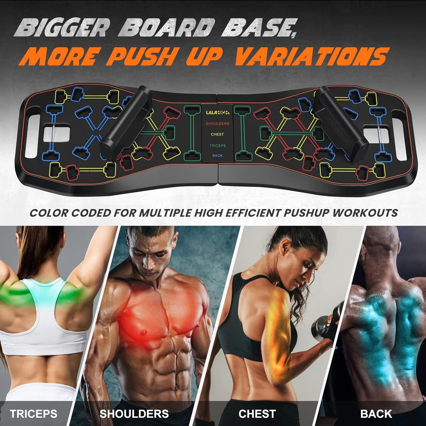 Portable Home Gym System: Large Compact Push up Board, Pilates Bar & 20 Fitness Accessories with Resistance Bands & Ab Roller Wheel - Full Body Workout for Men and Women, Gift for Boyfriend