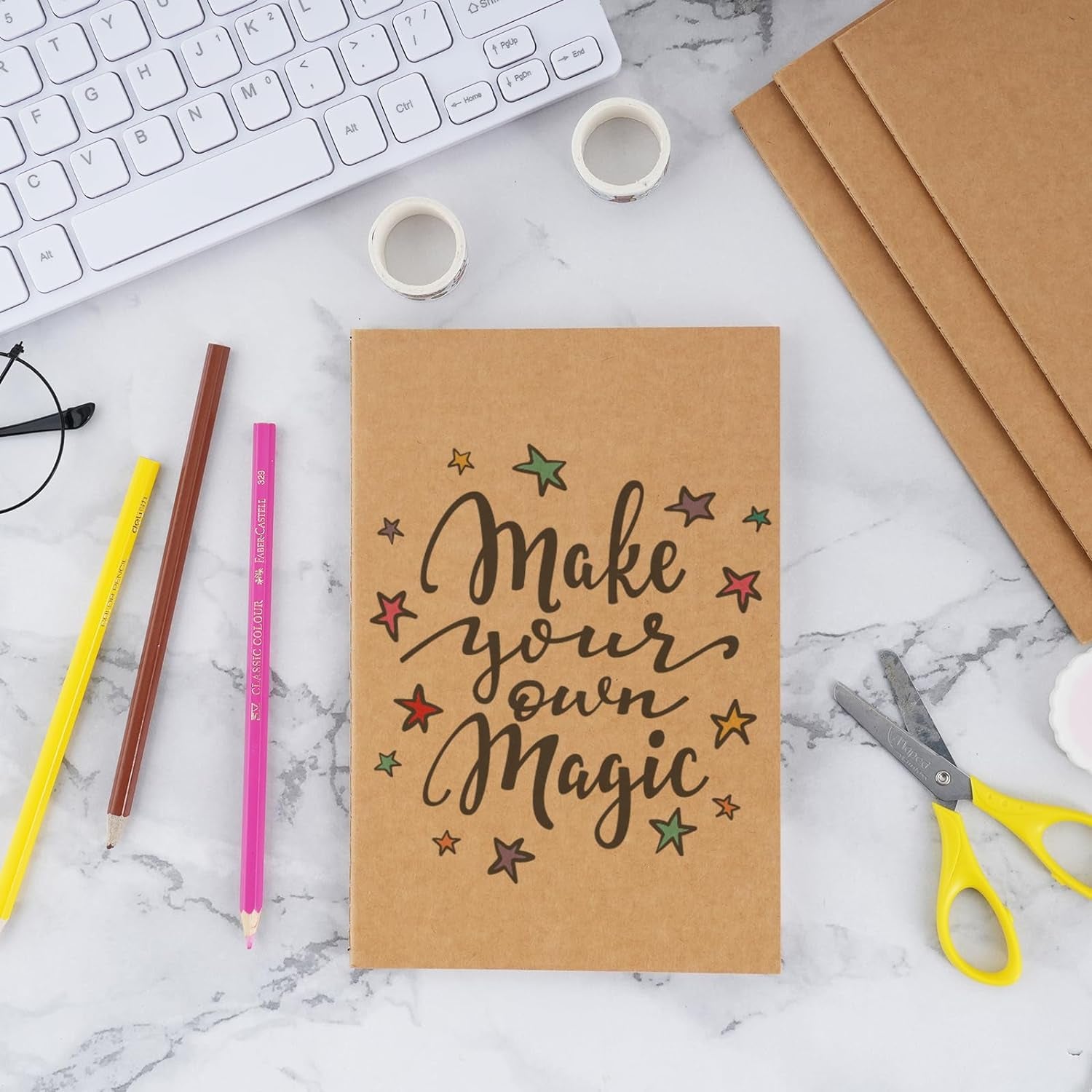 200 Pack A5 Lined Journals for Writing, Composition Notebook, Kraft Notebook Journals 8.3X5.5In College Ruled Subject Notebooks 60 Pages for School Office Supplies