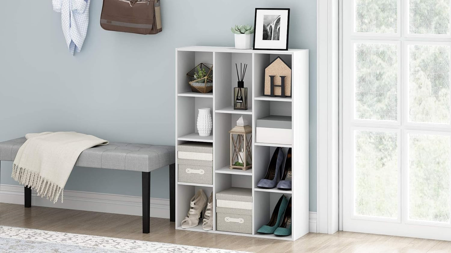 Luder Bookcase / Book / Storage , 11-Cube, White