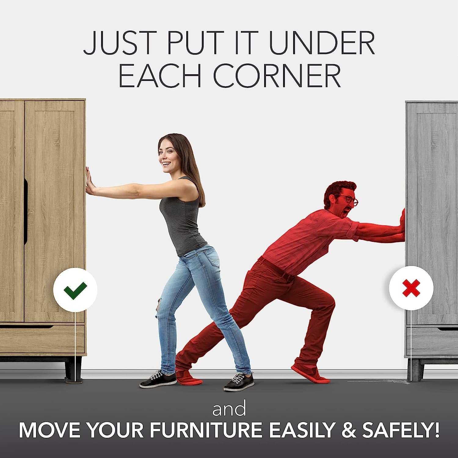 Felt Furniture Sliders for Hardwood Floors  8 PCS 3 ½” - Furniture Slider with Unique Design - Heavy-Duty Furniture Movers for Hard Surfaces - Felt Sliders - Move Your Furniture Easily!