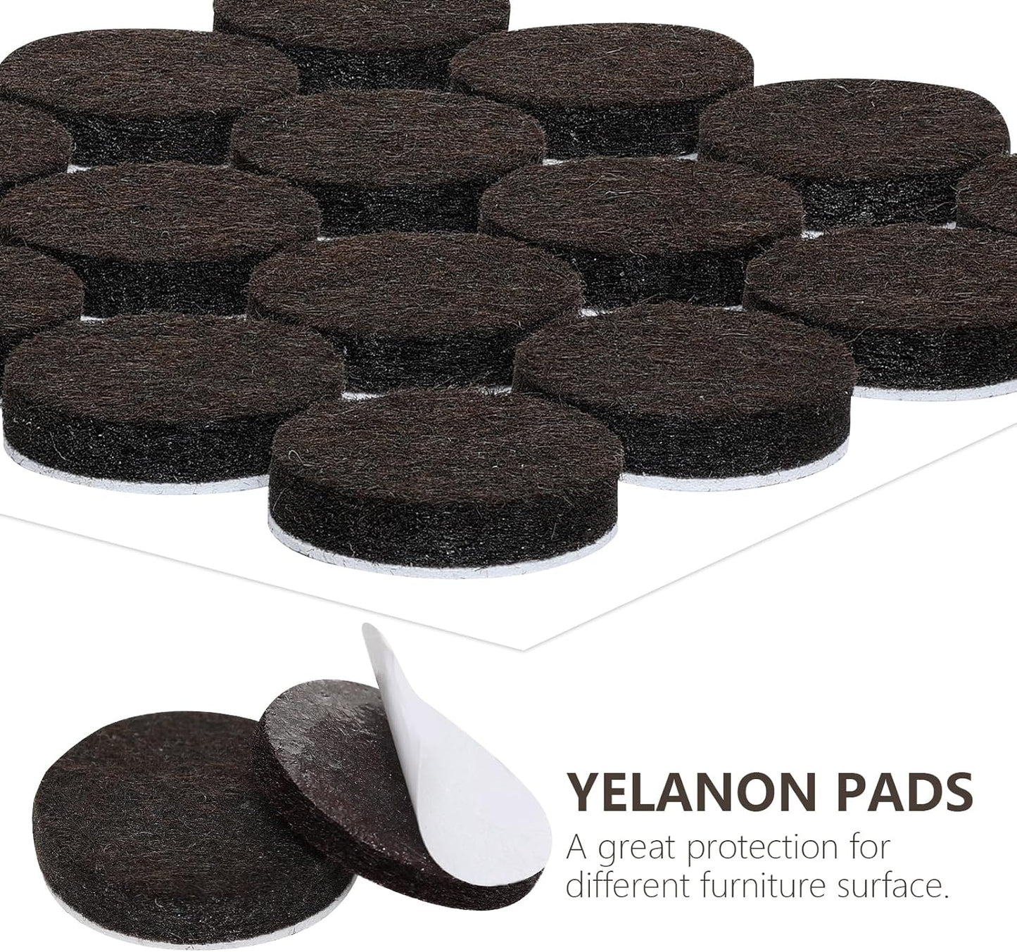 Felt Furniture Pads -182 Pcs Furniture Pads Self Adhesive,Cuttable Felt Chair Pads,Anti Scratch Floor Protectors for Furniture Feet Chair Legs, Felt Pads for Hardwoods Floors,Black & Brown