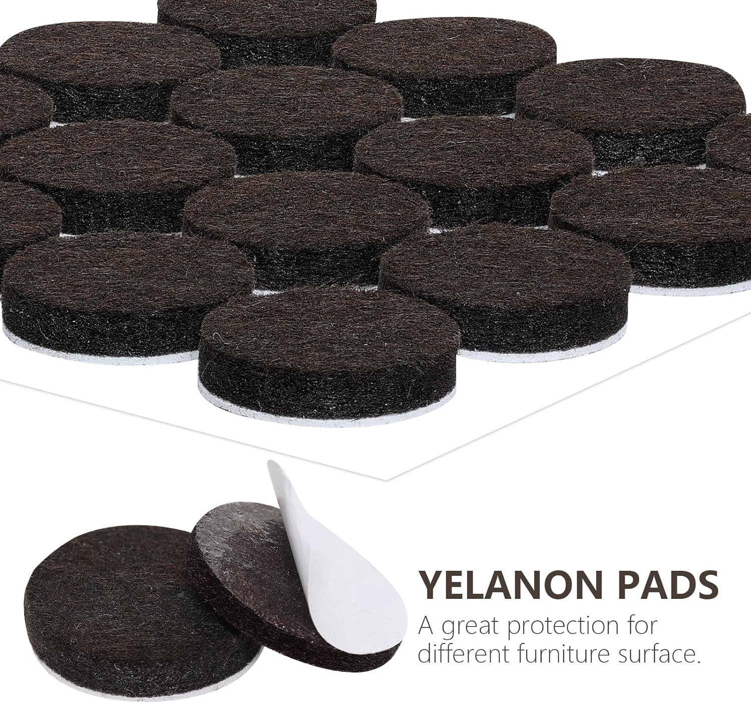 Felt Furniture Pads -182 Pcs Furniture Pads Self Adhesive,Cuttable Felt Chair Pads,Anti Scratch Floor Protectors for Furniture Feet Chair Legs, Felt Pads for Hardwoods Floors,Black & Brown