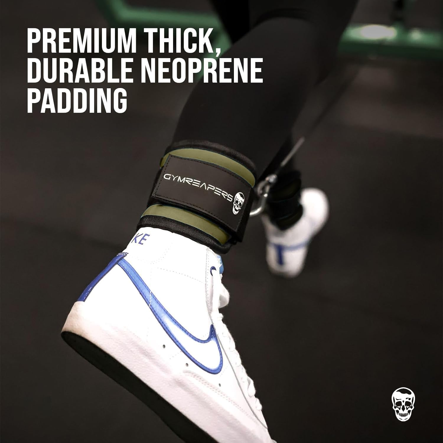 Ankle Straps (Pair) for Cable Machine Kickbacks, Glute Workouts, Lower Body Exercises - Adjustable Leg Straps with Neoprene Padding