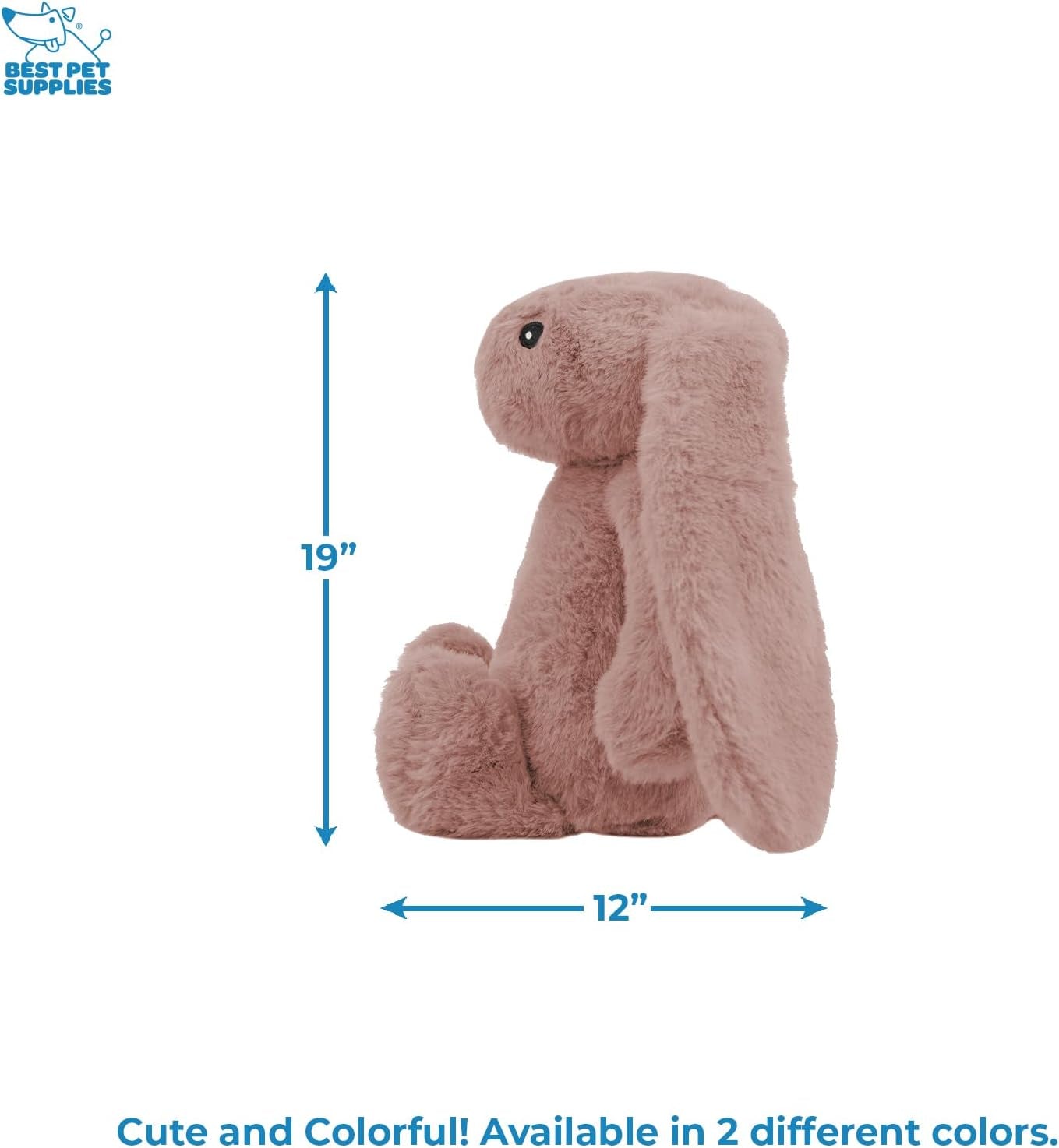 Interactive Bunny Buddy Dog Toy with Crinkle and Squeaky Enrichment for Small and Medium Breed Puppies or Dogs, Cute and Plush - Bunny (Mauve)
