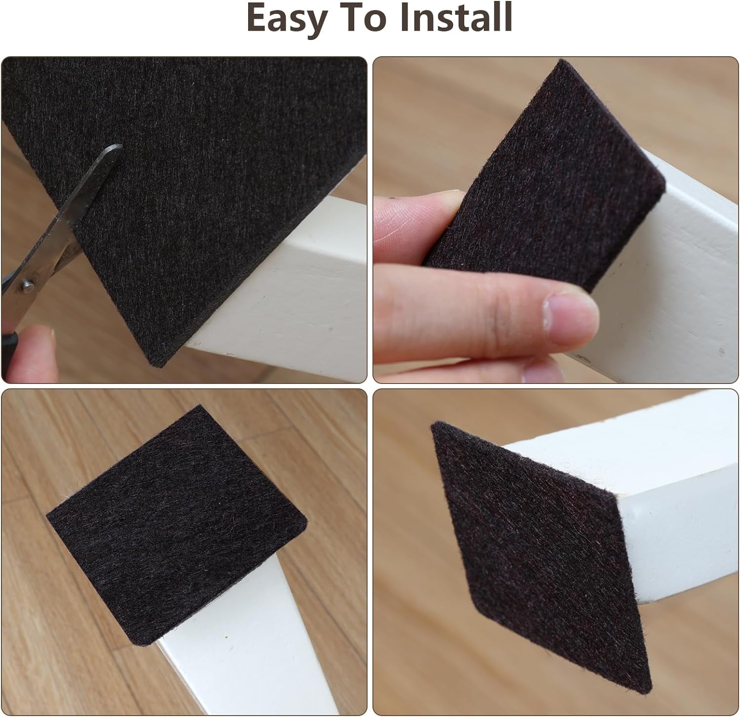 Felt Furniture Pads -182 Pcs Furniture Pads Self Adhesive,Cuttable Felt Chair Pads,Anti Scratch Floor Protectors for Furniture Feet Chair Legs, Felt Pads for Hardwoods Floors,Black & Brown